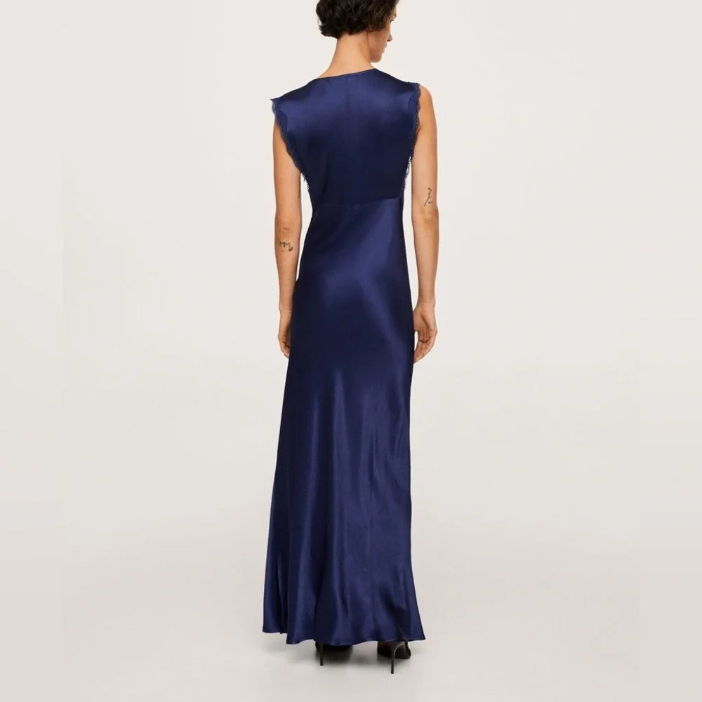 MANGO NAVY LACE DETAIL DRESS- SIZE XS - Picture 2 of 7